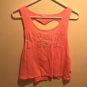 Victoria’s Secret pink heart cut out crop top